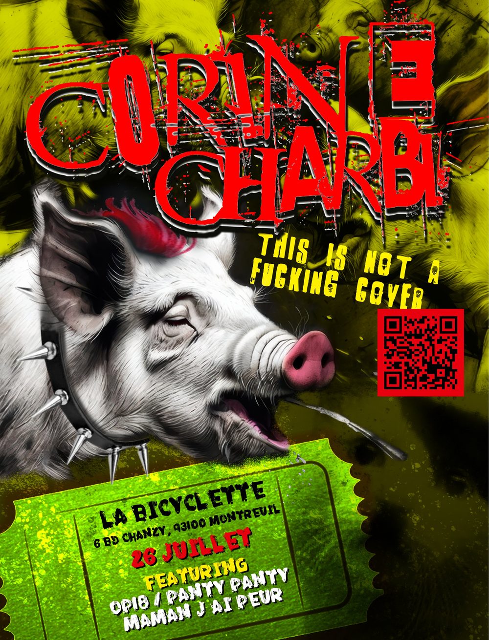 Corine Charbi en concert le 26 juillet à La Bicyclette, Montreuil — avec OP18, Panty Panty et Maman j'ai peur